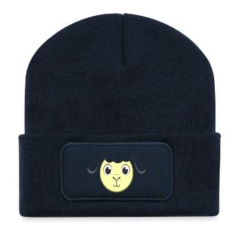 Cute Sheep Face Costume Lamb Farm Animal Kawaii  - Recycled Patch Beanie - french navy - Front