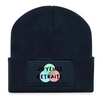 HAPPY RETREAT. RETIREMENT. RETIRED. RETIREMENT - Recycled Patch Beanie - french navy - Front