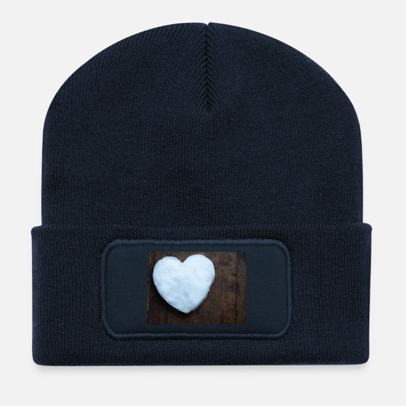 Cœur de neige - Beanie recyclé à patch - bleu marine