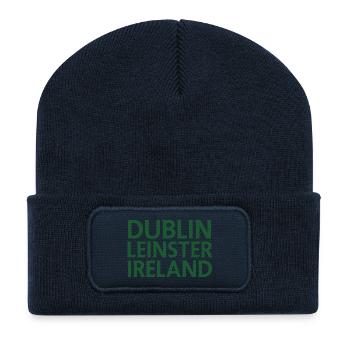 Dublin – Irlande Textdesign - Beanie recyclé à patch - bleu marine - Devant