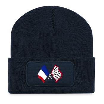 Limousin und französische Flagge - Recycelte Patch Beanie - French Navy - Vorne