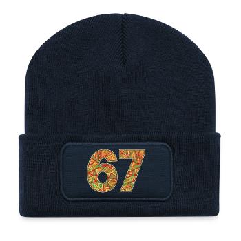 Africa Tribal 67 Pattern - Recycled Patch Beanie - french navy - Front