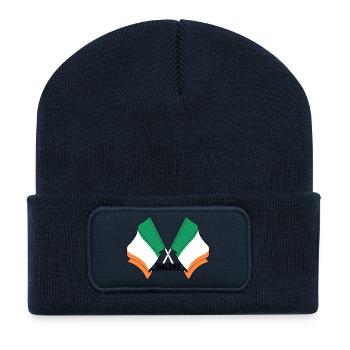 Ireland Flag Crossed - Recycled Patch Beanie - french navy - Front