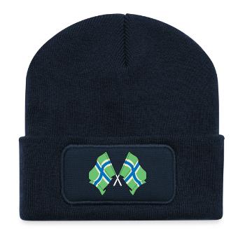 Drapeaux croisés du Gloucestershire - Beanie recyclé à patch - bleu marine - Devant