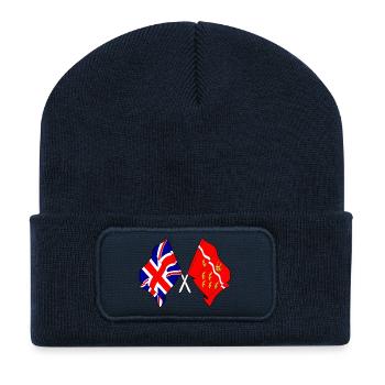 East Sussex & Great Britain Cross - Recycelte Patch Beanie - French Navy - Vorne