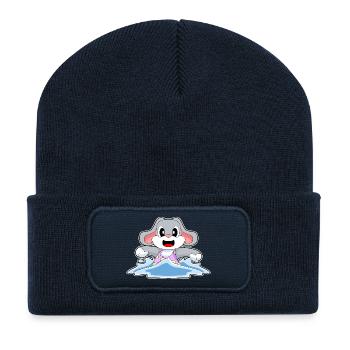 Hase Schwimmen Badeanzug Sommer - Recycelte Patch Beanie - French Navy - Vorne