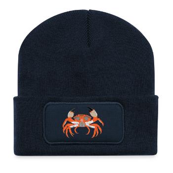 Empreinte de crabe - Beanie recyclé à patch - bleu marine - Devant
