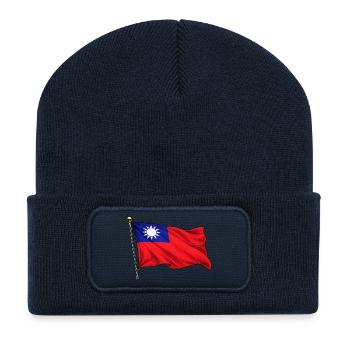 Taiwan Flagge - Recycelte Patch Beanie - French Navy - Vorne