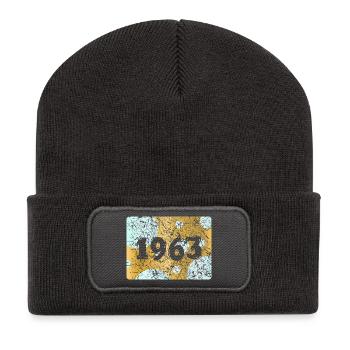 1963 - Recycelte Patch Beanie - Dunkelgrau - Vorne