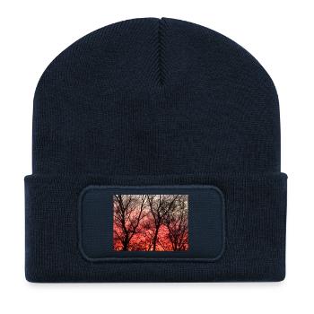 Abendrot_1 - Recycelte Patch Beanie - French Navy - Vorne