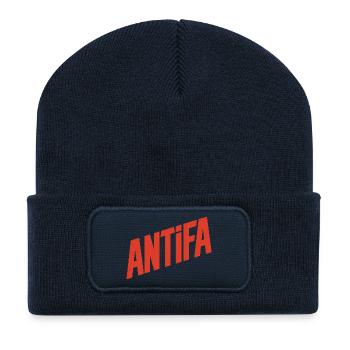 Antifa - Antifascist Merch - Recycled Patch Beanie - french navy - Front