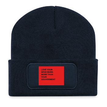 LOVE - Recycelte Patch Beanie - French Navy - Vorne