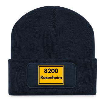 ANCIEN CODE POSTAL RETRO 8200 ROSENHEIM - Beanie recyclé à patch - bleu marine - Devant