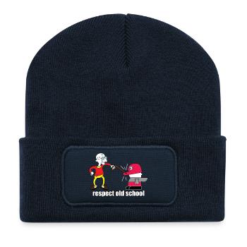Respect Old School Cartoon - Recycled Patch Beanie - french navy - Front