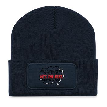 Beste Papa Geschenk Der Welt Für Besten Papa - Recycelte Patch Beanie - French Navy - Vorne