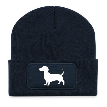 Dachshund Dog Gift Dachshund Owner - Recycled Patch Beanie - french navy - Front
