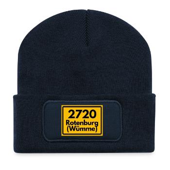 OLD POSTCODE ZIP CODE RETRO 2720 ROTENBURG WÜMME! - Recycled Patch Beanie - french navy - Front
