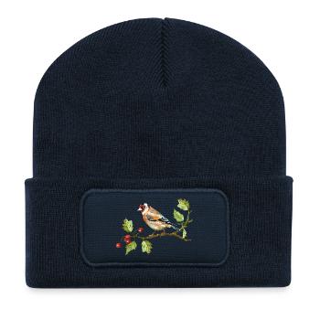 Bunter Vogel - Recycelte Patch Beanie - French Navy - Vorne