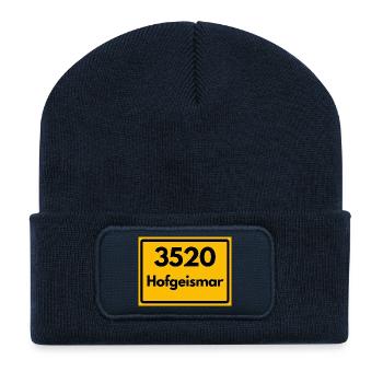 ANCIEN CODE POSTAL RETRO 3520 HOFGEISMAR - Beanie recyclé à patch - bleu marine - Devant