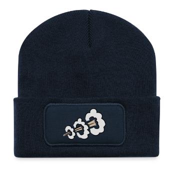 Explosion bruyante de pets Humour Toilet Nuage comique - Beanie recyclé à patch - bleu marine - Devant