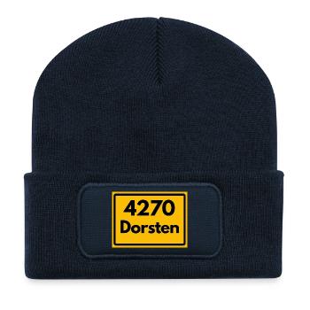 ALTE POSTLEITZAHL PLZ RETRO 4270 DORSTEN NRW - Recycelte Patch Beanie - French Navy - Vorne