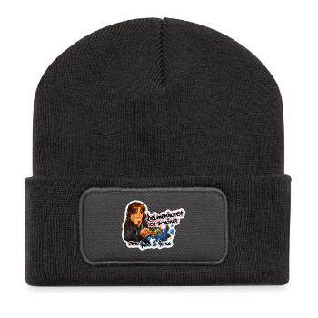 Delmenhorst ist schöner ohne Hass und Hetze - Recycelte Patch Beanie - Dunkelgrau - Vorne