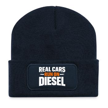 Real Cars Run on Diesel - Recycled Patch Beanie - french navy - Front