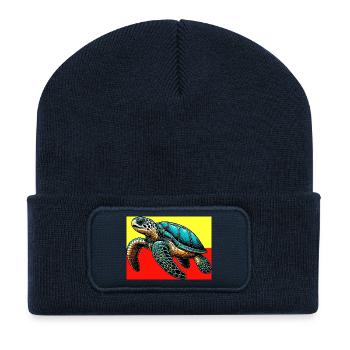 Schildkröte - Recycelte Patch Beanie - French Navy - Vorne