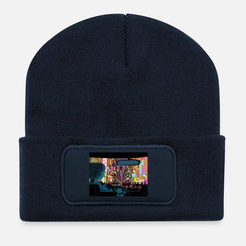 Ville - Beanie recyclé à patch - bleu marine