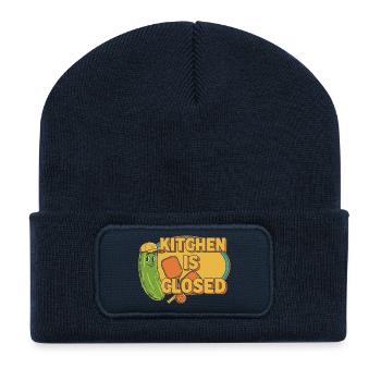 Pickleball Drôle Joueur Cuisine fermée Paddles - Beanie recyclé à patch - bleu marine - Devant
