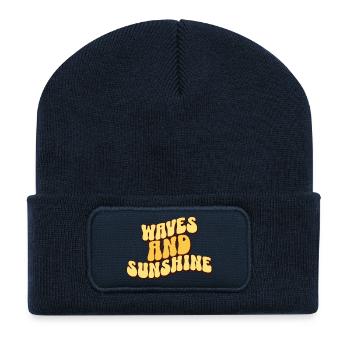 Waves And Sunshine - Recycelte Patch Beanie - French Navy - Vorne