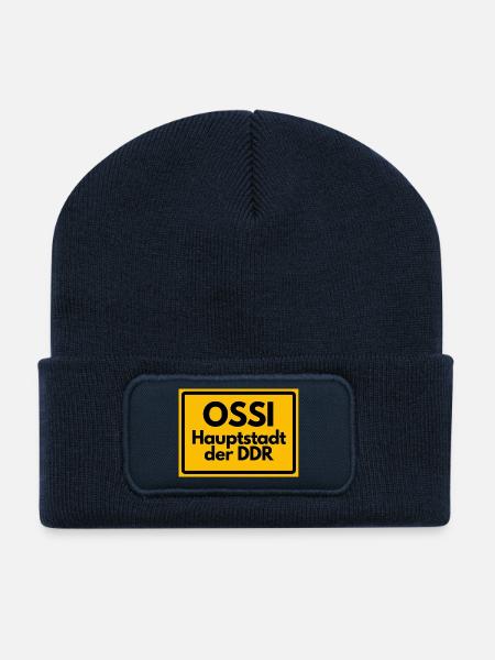 OSSI Hauptstadt der DDR Design, lustig, Homage  - Recycelte Patch Beanie - French Navy