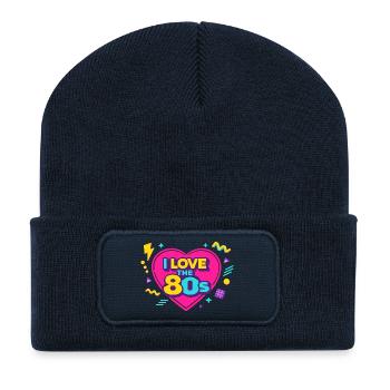 Disco Party 80er 80s - Recycelte Patch Beanie - French Navy - Vorne