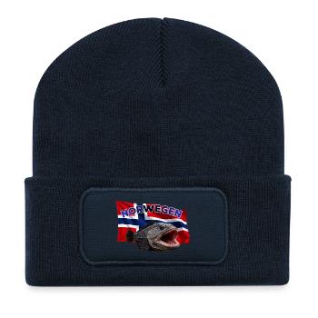 Steinbeisser Angeln Norwegen - Recycelte Patch Beanie - French Navy - Vorne