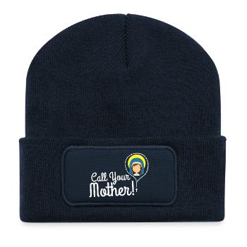 Call Your Mother Illustration Tee - Recycled Patch Beanie - french navy - Front