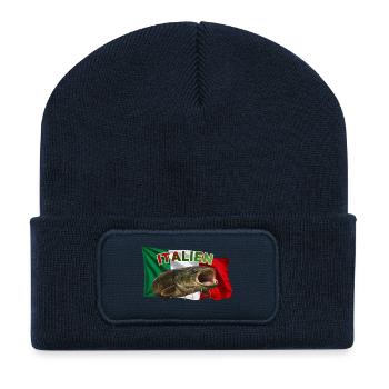 Wels Angeln Italien - Po Monster - Recycelte Patch Beanie - French Navy - Vorne