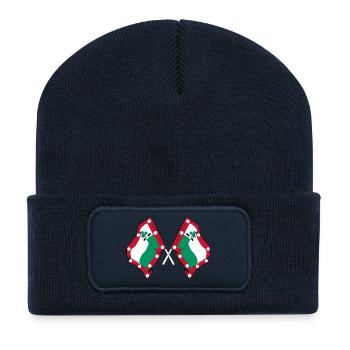 Gekreuzte Meppel-Tag-Flaggen – Niederländischer Stadtstolz - Recycelte Patch Beanie - French Navy - Vorne
