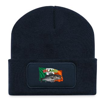 Wolfsbarsch Angeln Irland - Wölfe  - Recycelte Patch Beanie - French Navy - Vorne