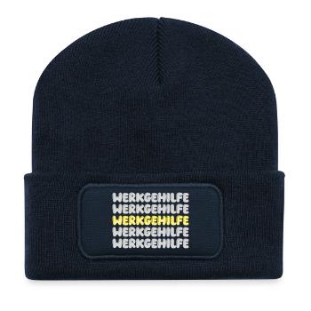 Geschenk für Werkgehilfe - Recycelte Patch Beanie - French Navy - Vorne