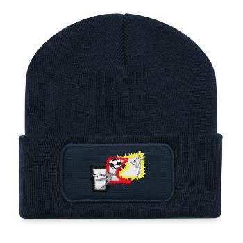 Kicker Fußball Stürmer  - Recycelte Patch Beanie - French Navy - Vorne