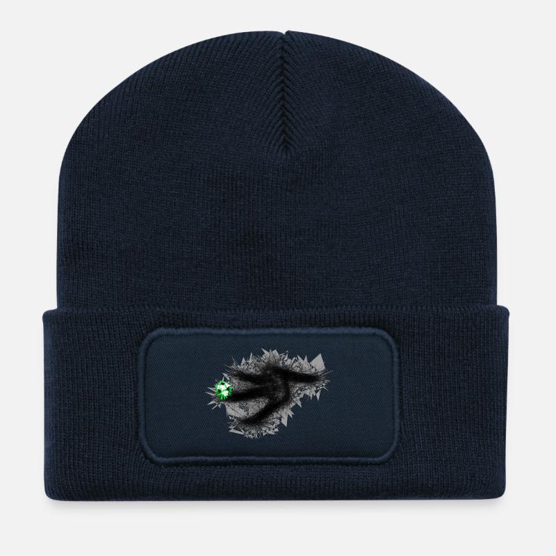 Soccer Soccer Player Ball Art - Recycled Patch Beanie - french navy