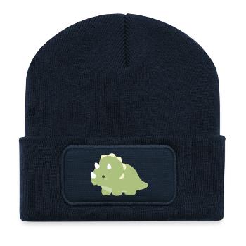 Charme Tricératops d’Émeraude - Beanie recyclé à patch - bleu marine - Devant