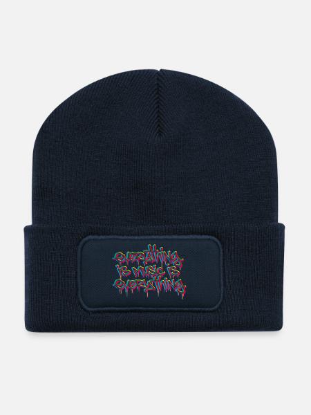 Tout est musique, c’est tout tricolore - Beanie recyclé à patch - bleu marine