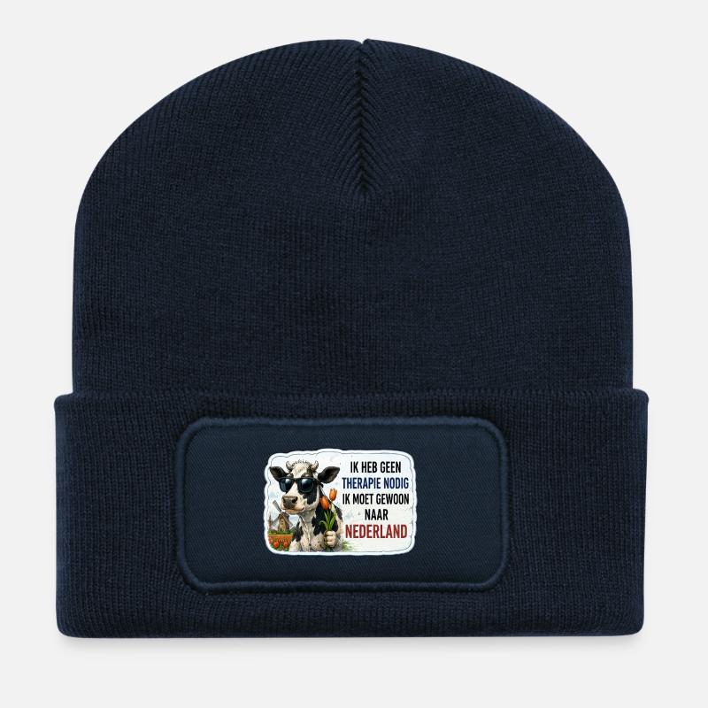 Ik heb geem Therapie nodig - Recycelte Patch Beanie - French Navy