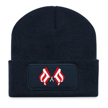 Eindhoven Zwillingsflaggen - Recycelte Patch Beanie - French Navy - Vorne