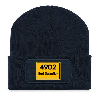 ALTE POSTLEITZAHL 4902 PLZ 32105 BAD SALZUFLEN NRW - Recycelte Patch Beanie - French Navy - Vorne