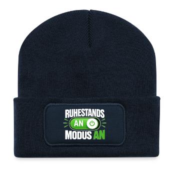 Ruhestandsmodus An Rentner Ruhestand Spruch - Recycelte Patch Beanie - French Navy - Vorne