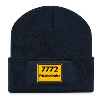 ALTE POSTLEITZAHL 7772 PLZ 88045 FRIEDRICHSHAFEN  - Recycelte Patch Beanie - French Navy - Vorne