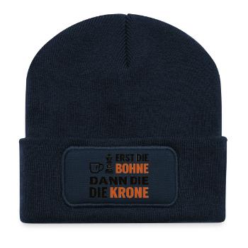 Schach Turnierspieler Kaffee Shirt | Geschenkidee - Recycelte Patch Beanie - French Navy - Vorne