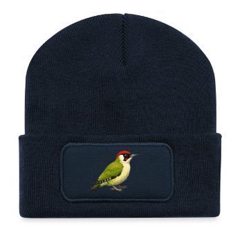 Green Woodpecker - Recycled Patch Beanie - french navy - Front